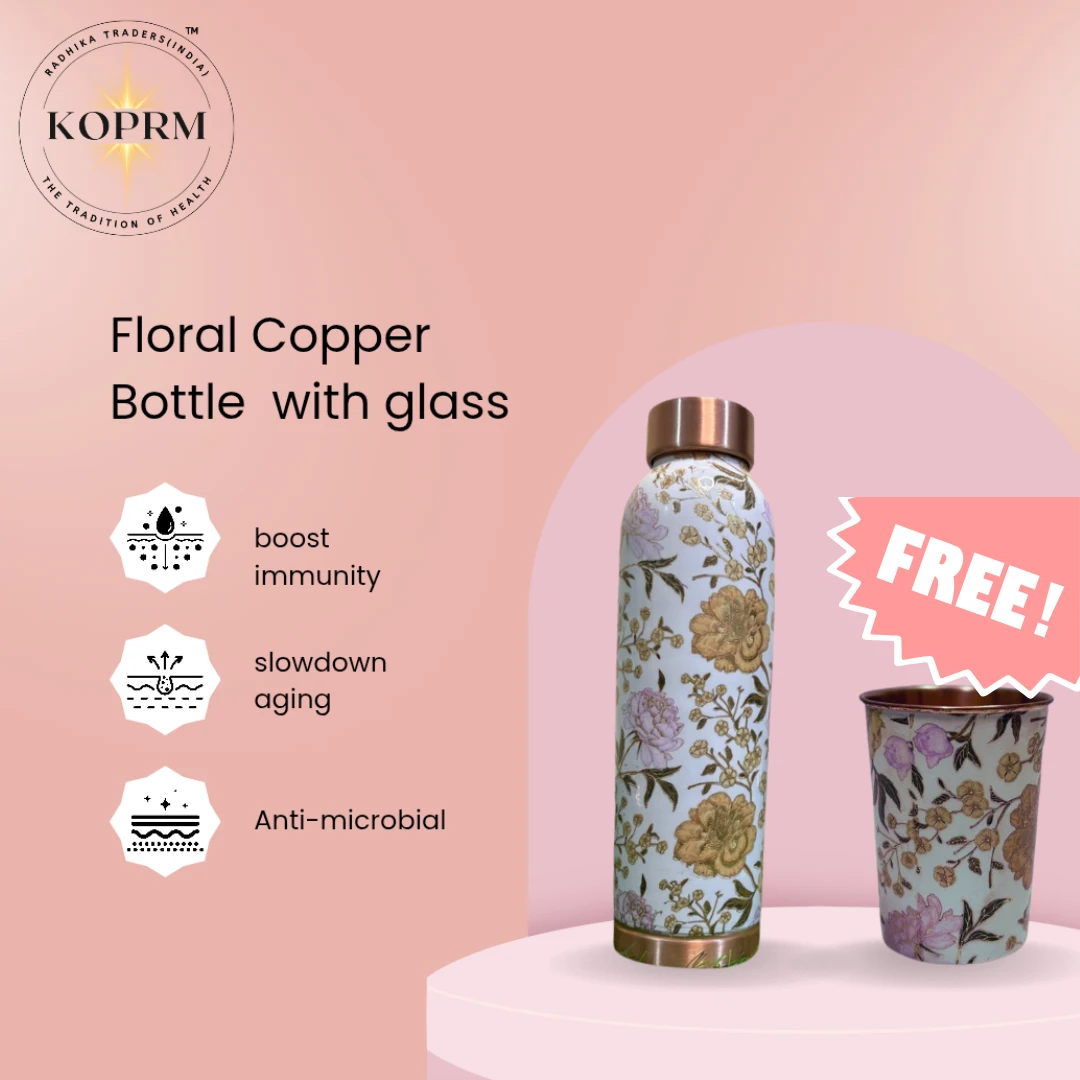 Floral Blossom Bottle & Glass Combo
