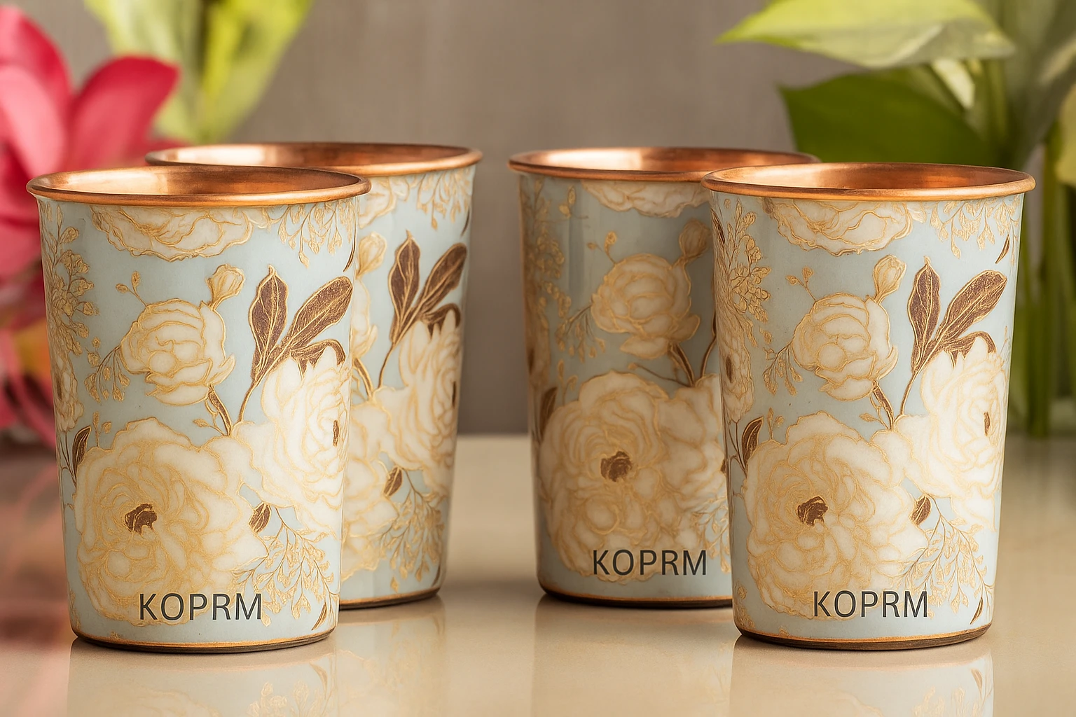 Royal Meena 3D Glass - Set of 4